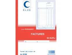 Manifold elve autocopiant a4 210x297mm foliotage 50 duplis factures