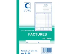 Manifold elve autocopiant 140x210mm foliotage 50 triplis factures