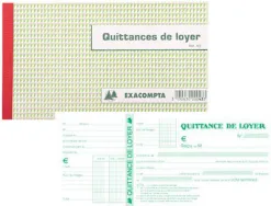 Manifold exacompta quittances loyer 125x210mm 50 feuilles tripli