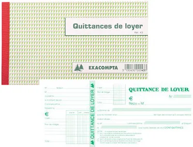 Manifold exacompta quittances loyer 125x210mm 50 feuilles tripli