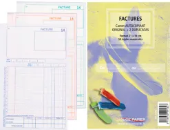 Manifold rouge papier 140x210mm 50 triplis factures