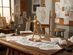 Mannequin liderpapel pour peinture et dessin articule et flexible en bois de pin 20 cm certifie fsc