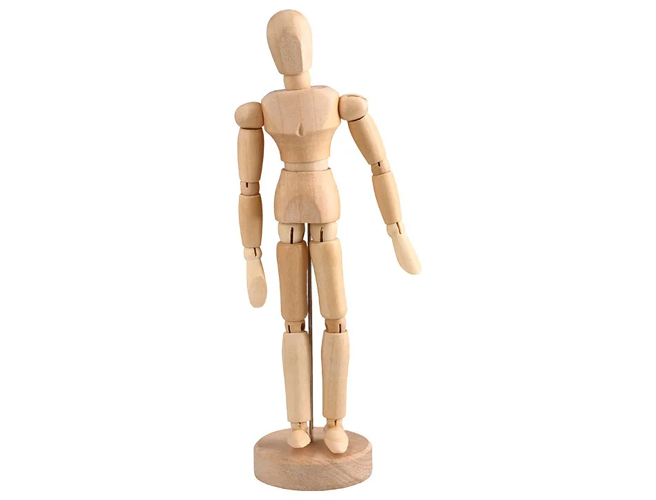 Mannequin liderpapel pour peinture et dessin articule et flexible en bois de pin 20 cm certifie fsc