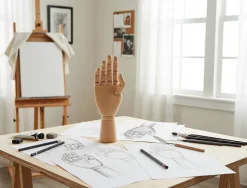 Mannequin main liderpapel pour peinture et dessin articule et flexible en bois de pin 18 cm certifie fsc