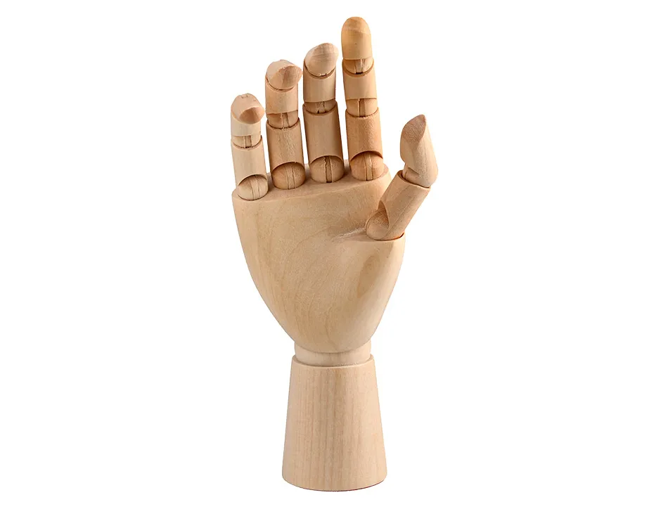 Mannequin main liderpapel pour peinture et dessin articule et flexible en bois de pin 18 cm certifie fsc