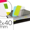 Marque-pages 3l index repositionnable semi-rigide 12x40mm 48f coloris assortis rouge jaune bleu vert