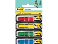 Marque-pages post-it index flèches 12x44mm 96f coloris classiques bleu jaune rouge vert lot 4x24 unités