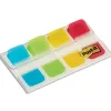 Marque-pages post-it index rigide 15.8x38.1mm coloris vifs bleu vert jaune rouge lot 4x10 unités