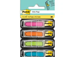 Marque-pages post-it index flèches 12x44mm 96f coloris vifs bleu jaune rouge vert lot 4x24 unités