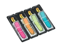 Marque-pages post-it index flèches 12x44mm 96f coloris vifs bleu jaune rouge vert lot 4x24 unités