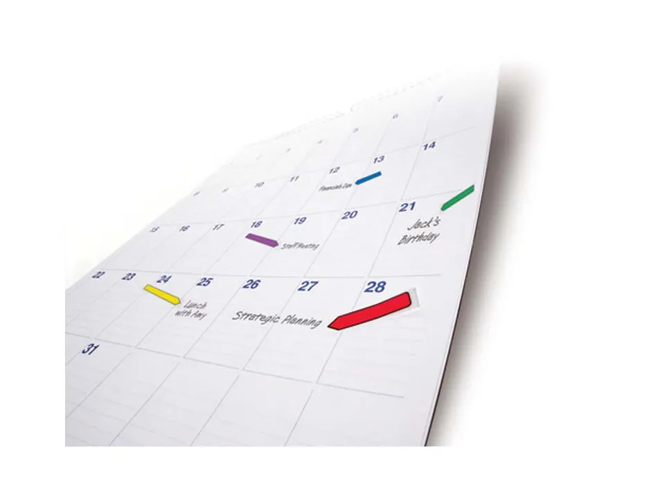 Marque-pages post-it index flèches 12x44mm 96f coloris vifs bleu jaune rouge vert lot 4x24 unités