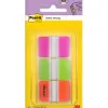 Marque-pages post-it index rigide 25x44mm 22f 3 coloris rose vert orange set 22 index/couleur