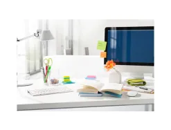 Marque-pages post-it mini index étroit 12x44mm lot 8x35f + 2 distributeurs 24 marque-pages étroits flèche offerts
