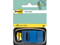 Marque-pages post-it standard index 25x44mm 50f coloris bleu
