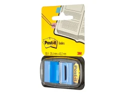 Marque-pages post-it standard index 25x44mm 50f coloris bleu