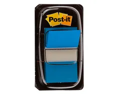 Marque-pages post-it standard index 25x44mm 50f coloris bleu