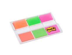 Marque-pages post-it standard index 25x44mm 60f 3 coloris rouge orange vert