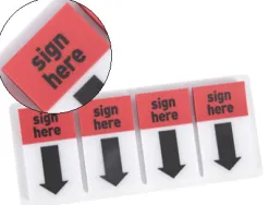 Marque-pages q-connect index sign here 25.4x43.2mm 50 languettes plastique pack 4 unités