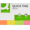 Marque-pages q-connect 20x50mm 200f repositionnable coloris fluorescents pochette 4 blocs 50f