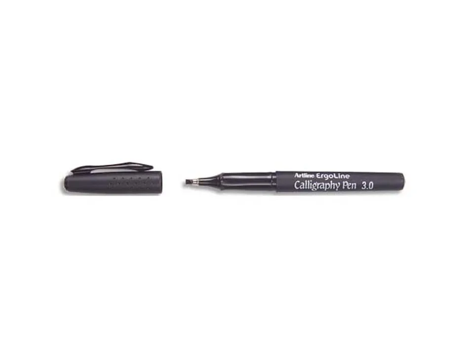 Marqueur artline calligraphie largeur trait 3mm pointe fibre encre base eau sans xylène prise ergonomique coloris noir