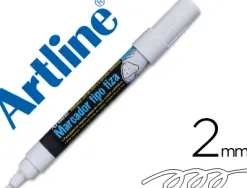 Marqueur artline fenêtres pointe fibre acrylique conique 4mm encre liquide craie pigmentée base eau inodore blanc