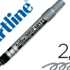 Marqueur artline permanent pointe moyenne conique 2.3mm tous supports corps métal encre pigmentée résiste eau argent