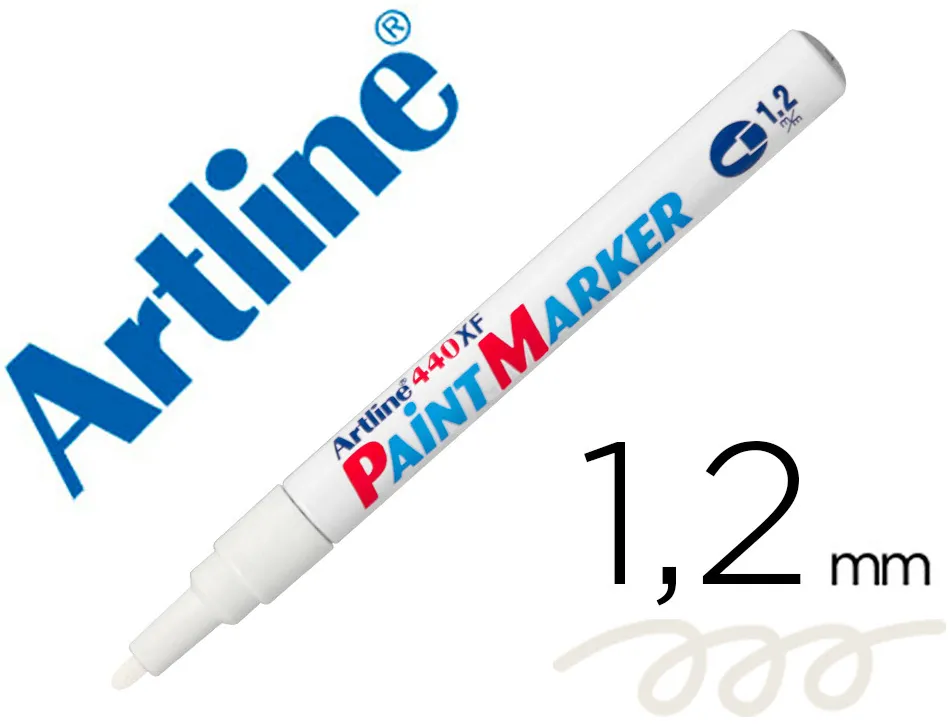 Marqueur artline permanent paint marker 440 pointe fine conique 1.2mm encre pigmentée base d'huile coloris blanc