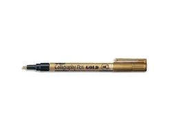 Marqueur artline permanent pointe large biseautée 2.5mm tous supports corps métal encre pigmentée résiste eau couleur or
