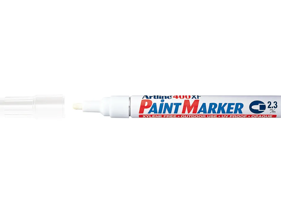 Marqueur artline permanent paint marker 400 pointe moyenne conique 2.3mm encre pigmentée base d'huile coloris blanc