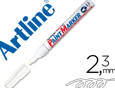 Marqueur artline permanent paint marker 400 pointe moyenne conique 2.3mm encre pigmentée base d'huile coloris blanc