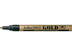 Marqueur artline permanent pointe fine conique 1.2mm tous supports corps métal encre pigmentée résiste eau or