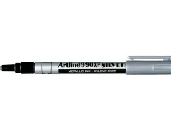 Marqueur artline permanent pointe fine conique 1.2mm tous supports corps métal encre pigmentée résiste eau argent
