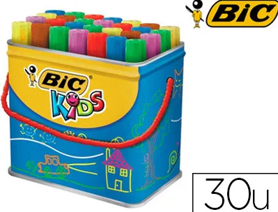 Marqueur bic kids décoralo inodore inséchable air pointe ogive indéformable bloquée couleurs très vives pot 30 unités