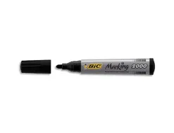 Marqueur bic permanent marking 2000 pointe ogive tracé 2.5mm corps plastique encre base alcool coloris noir