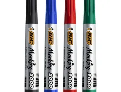 Marqueur bic permanent marking 2000 pointe ogive tracé 2.5mm corps plastique encre base alcool boîte 4 unités