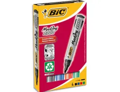 Marqueur bic permanent marking 2000 pointe ogive tracé 2.5mm corps plastique encre base alcool boîte 4 unités