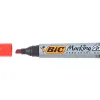 Marqueur bic permanent marking 2300 pointe biseautée tracé 3/5mm corps plastique encre base alcool coloris rouge