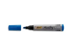 Marqueur bic permanent marking 2000 pointe ogive tracé 2.5mm corps plastique encre base alcool coloris bleu