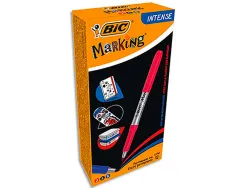 Marqueur bic permanent marking 1445 tracé 1mm encre base alcool inodore corps plastique multiusage coloris bleu