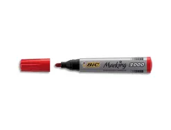 Marqueur bic permanent marking 2000 pointe ogive tracé 2.5mm corps plastique encre base alcool coloris rouge