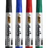 Marqueur bic permanent marking 2300 pointe biseautée tracé 3/5mm corps plastique encre base alcool boîte 4 unités
