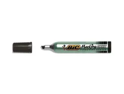 Marqueur bic permanent onyx marker 1591 pointe biseautée tracé 4/7mm tous supports corps métal grande contenance noir