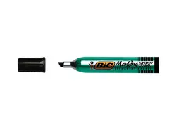 Marqueur bic permanent onyx marker 1591 pointe biseautée tracé 4/7mm tous supports corps métal grande contenance noir