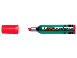 Marqueur bic permanent onyx marker 1481 pointe biseautée tracé 4/7mm tous supports corps métal rouge