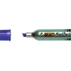 Marqueur bic permanent onyx marker 1481 pointe biseautée tracé 4/7mm tous supports corps métal bleu