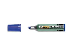 Marqueur bic permanent onyx marker 1481 pointe biseautée tracé 4/7mm tous supports corps métal bleu