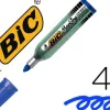Marqueur bic permanent onyx marker 1482 pointe ogive tracé 4mm tous supports corps métal bleu