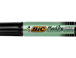 Marqueur bic permanent onyx marker 1482 pointe ogive tracé 4mm tous supports corps métal noir