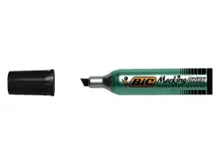Marqueur bic permanent onyx marker 1481 pointe biseautée tracé 4/7mm tous supports corps métal noir