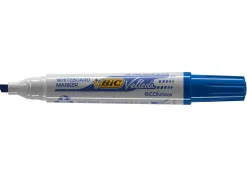 Marqueur bic velleda 1751 effaçable pointe biseautée tracé 2/5mm encre base alcool inodore corps plastique bleu